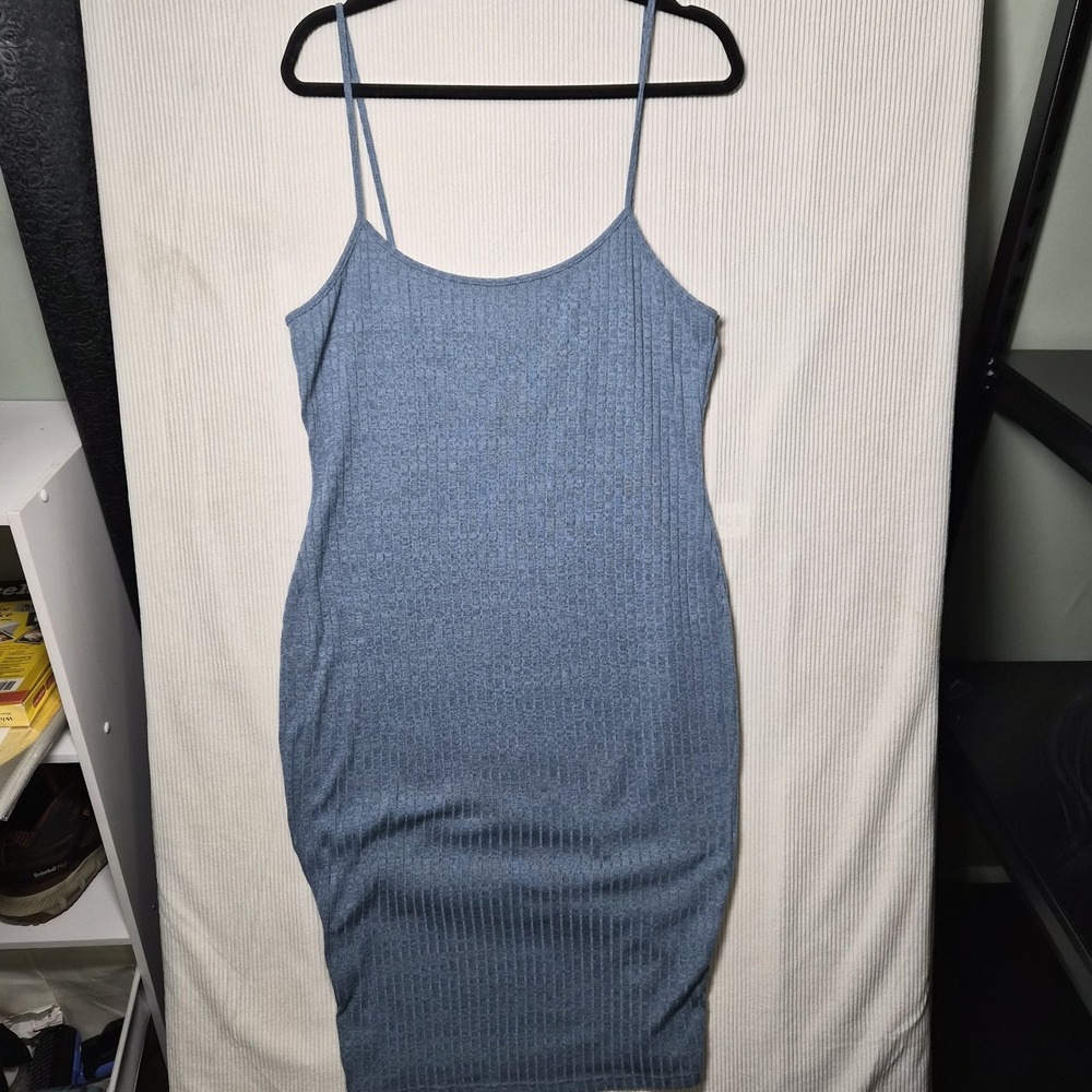 Blue Bodycon Dress‎ Shein Curve 2XL Ribbed